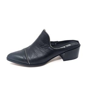 Silent D Womens 8/8.5 39 Black Booties Slip On Mules Western Block Heel Zipper